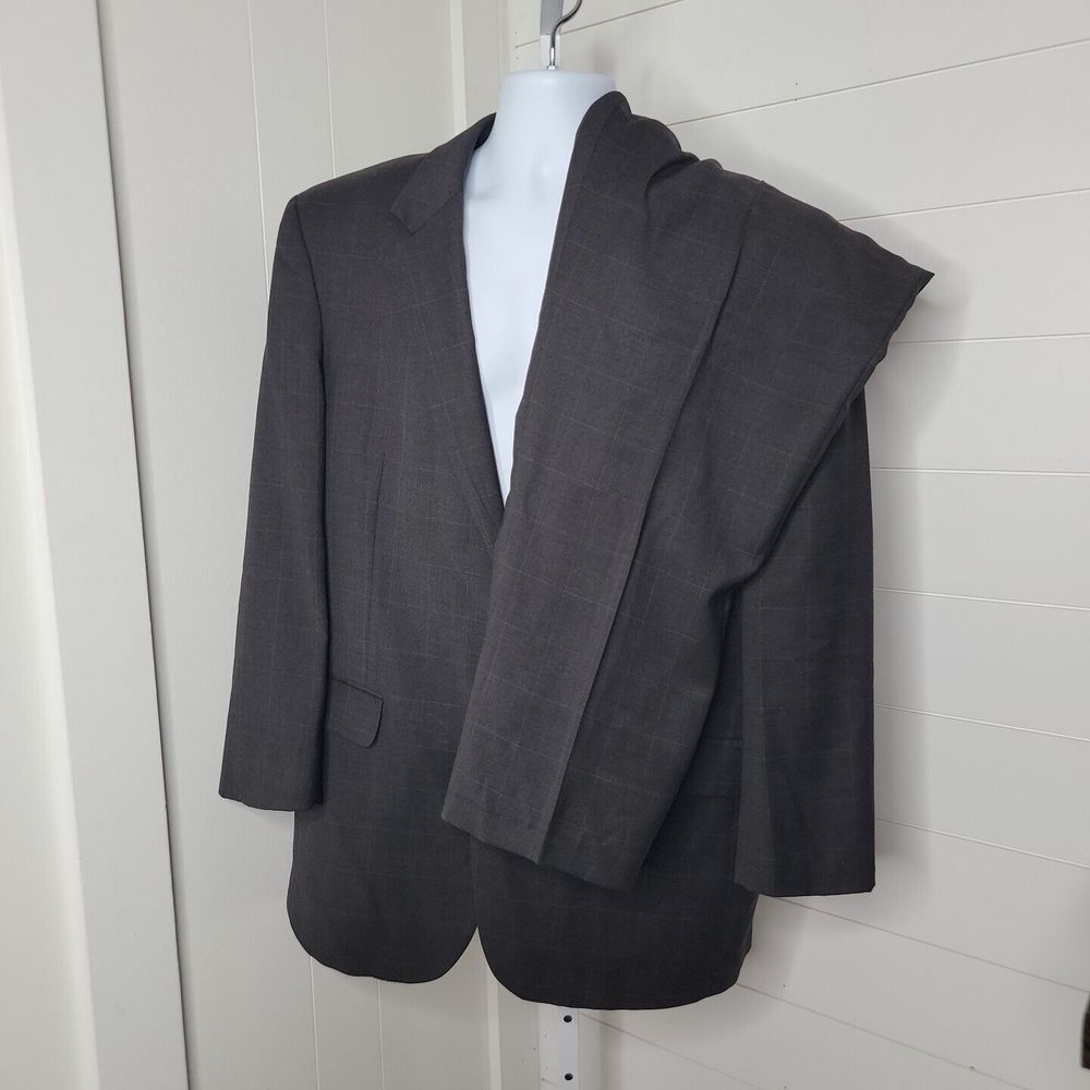 Jos. A. Bank 2 Button Pant Brown Suit ~ Sz 44L Blazer ~ 40W 28.5L Pleated Pants - Picture 5 of 11